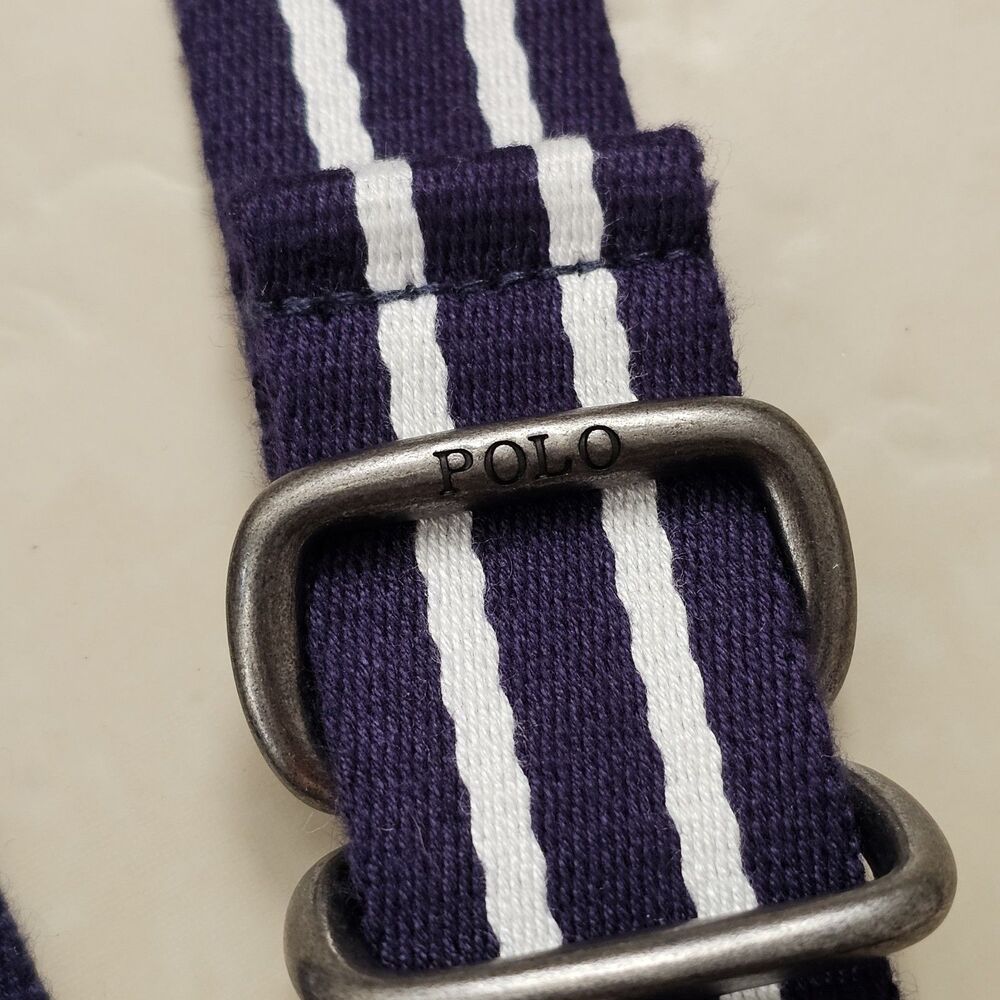Polo Ralph Lauren Toddler Belt - Navy & White Strip - size 2 / 2T D-ring Preppy
